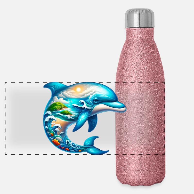 Dolphin Panoramic Glitter Thermal Bottle 500 ml