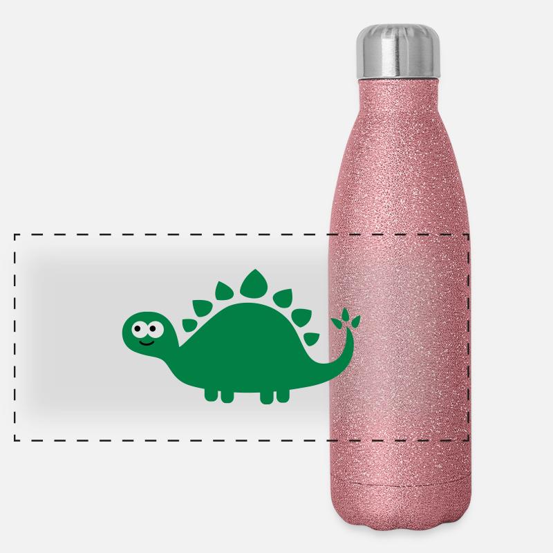 Funny cute dinosaur Panoramic Glitter Thermal Bottle 500 ml