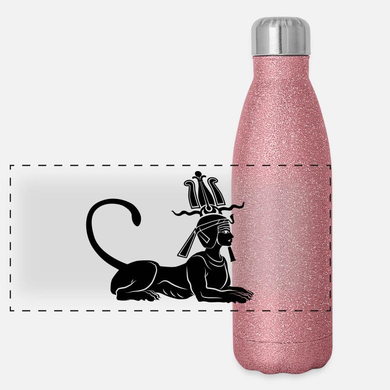 Ägyptische Sphinx Panorama Glitzer Isolierflasche 500 ml