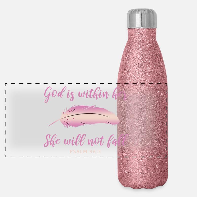 Citation biblique chrétienne Gourde isotherme panoramique pailletée 500 ml