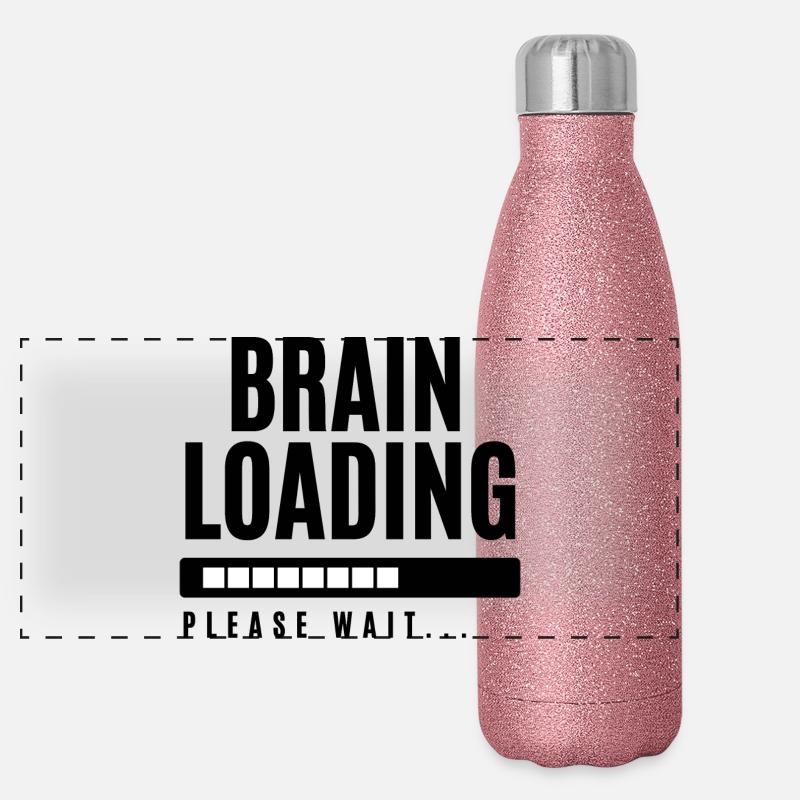 Brain Loading bitte warten Panorama Glitzer Isolierflasche 500 ml