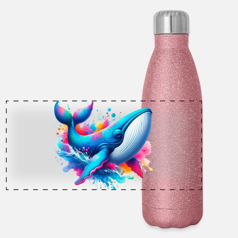 Whale Panoramic Glitter Thermal Bottle 500 ml