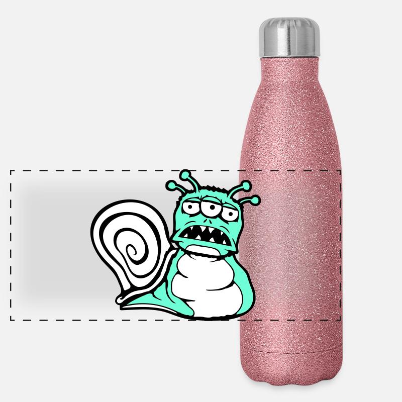 snail alien monster Halloween extraterrestrial Panoramic Glitter Thermal Bottle 500 ml