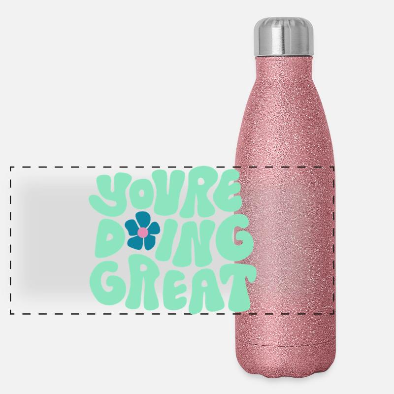 Tu fais une excellente typographie audacieuse et un design positif Gourde isotherme panoramique pailletée 500 ml