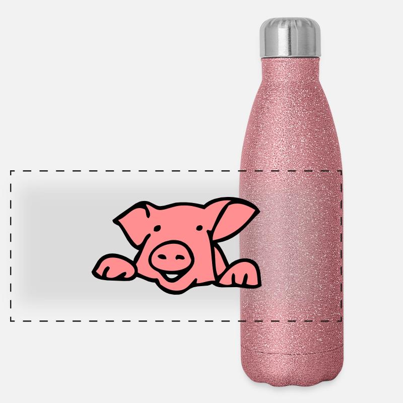 cochon pig tete 28053 Gourde isotherme panoramique pailletée 500 ml