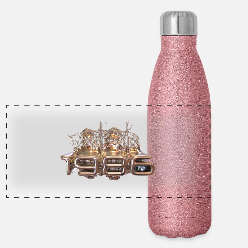 1986 Metall flüssig Panorama Glitzer Isolierflasche 500 ml