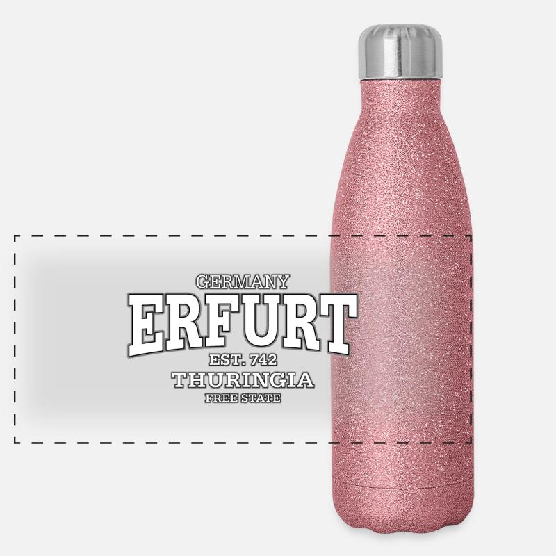 Erfurt Thüringen (blanc) Gourde isotherme panoramique pailletée 500 ml