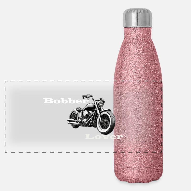Bobber Lover white - Panoramic Glitter Thermal Bottle 500 ml - pink glitter
