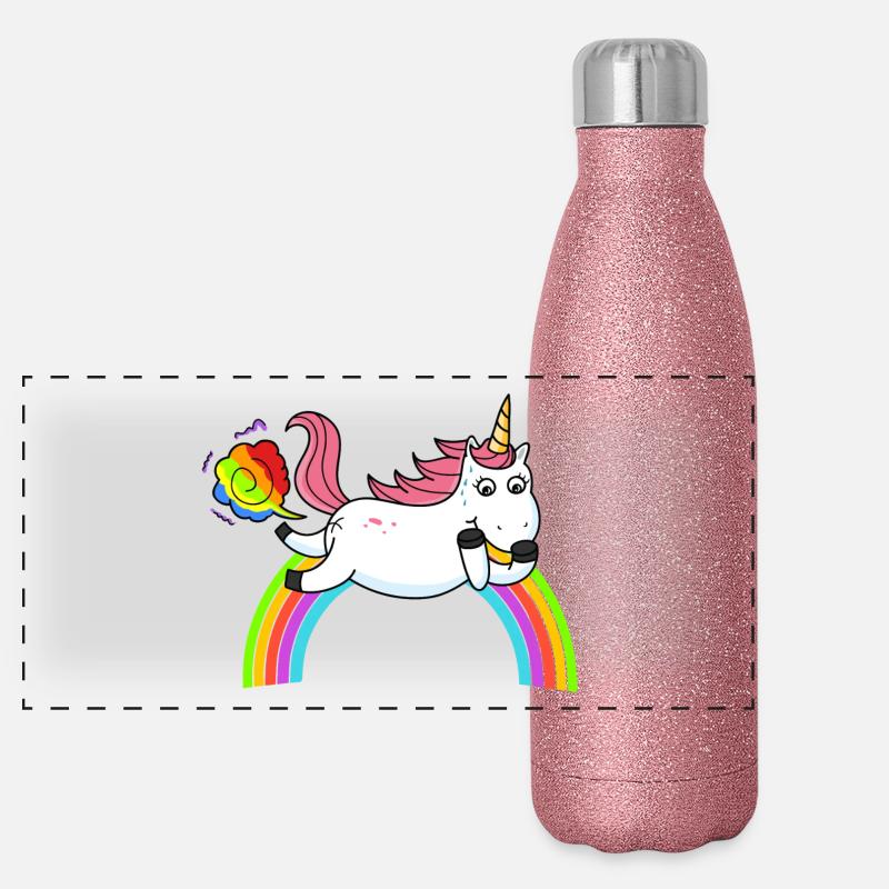 Pétard Licorne Rainbow1 Gourde isotherme panoramique pailletée 500 ml
