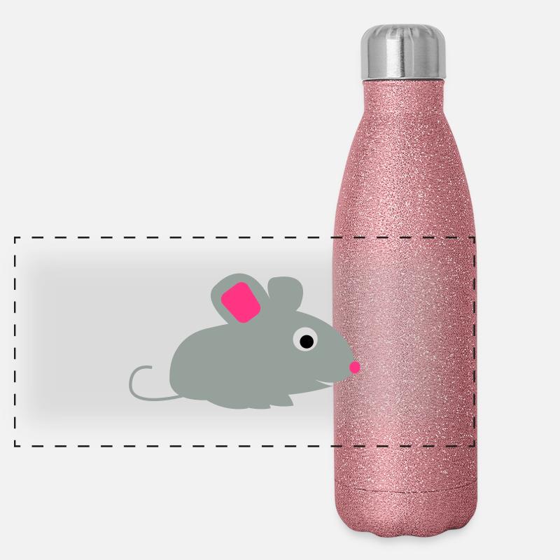 maus Panorama Glitzer Isolierflasche 500 ml