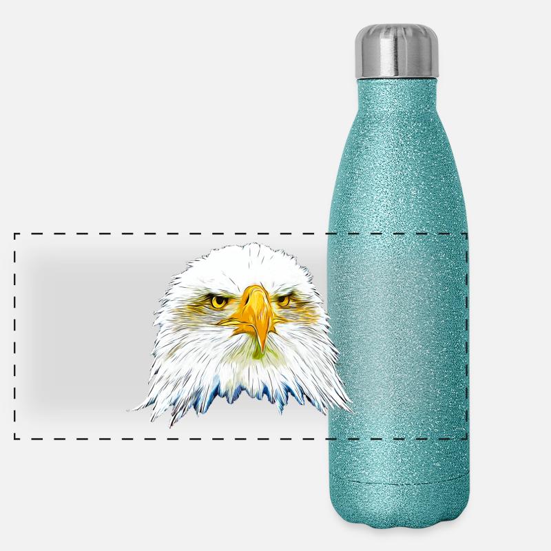 gxp eagle bald eagle vector art Panoramic Glitter Thermal Bottle 500 ml