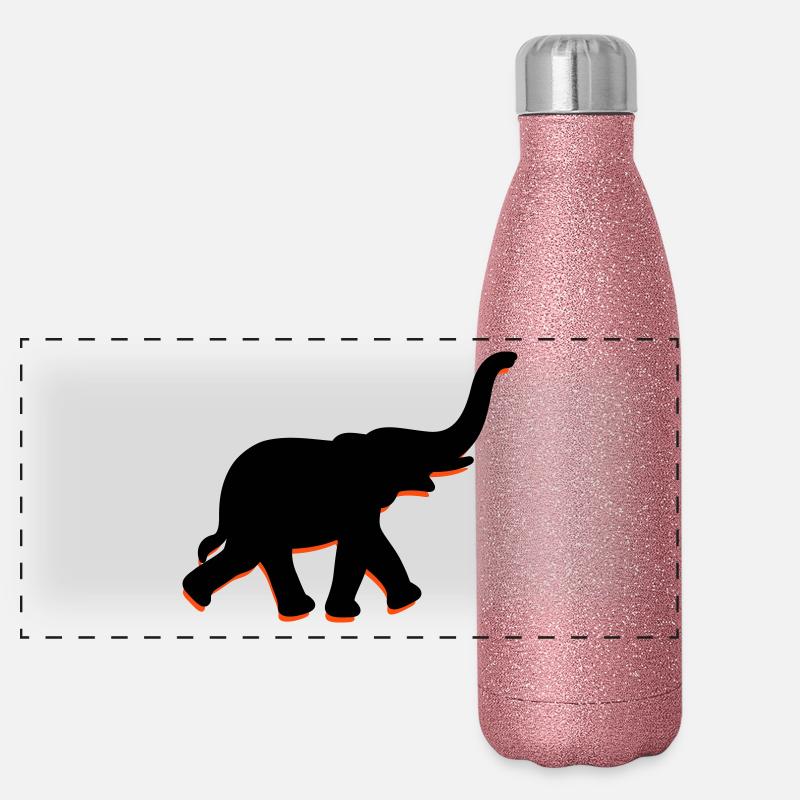 Un gros éléphant avec le tronc Gourde isotherme panoramique pailletée 500 ml