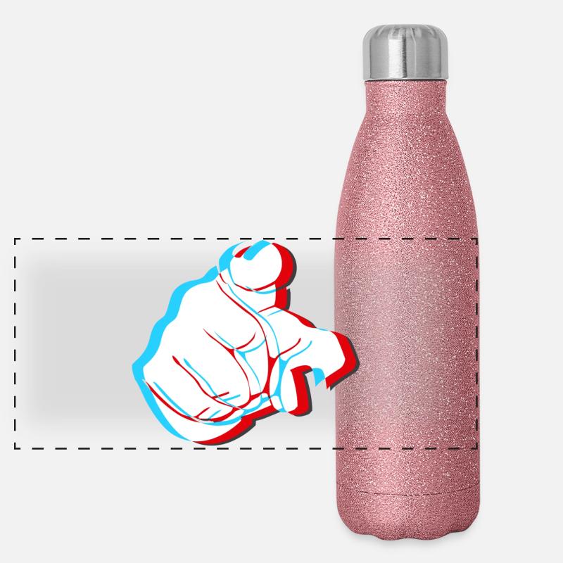 Je vous veux - doigt 3D Gourde isotherme panoramique pailletée 500 ml
