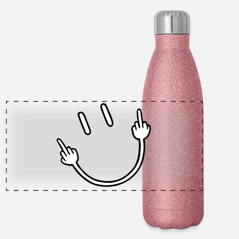 Geste du majeur Gourde isotherme panoramique pailletée 500 ml
