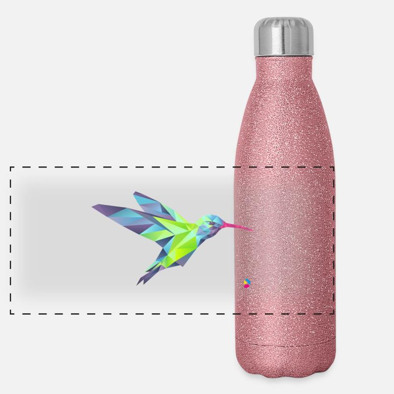 AD Geometric Hummingbird Panorama Glitzer Isolierflasche 500 ml