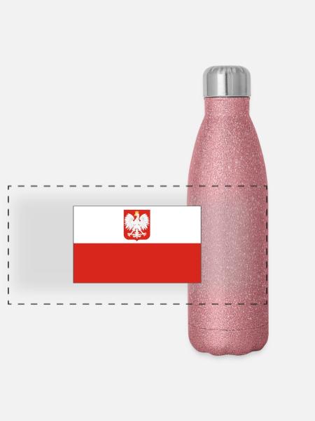 POLAND - Panoramic Glitter Thermal Bottle 500 ml - pink glitter - Front