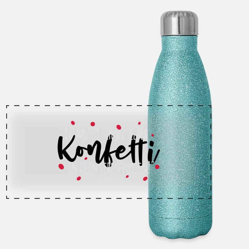 Konfuzius und Konfetti Panorama Glitzer Isolierflasche 500 ml