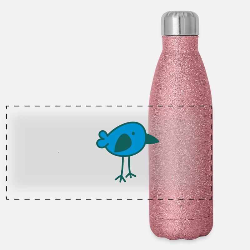 Vogel Panorama Glitzer Isolierflasche 500 ml