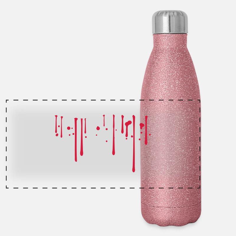 Blut Tropfen Panorama Glitzer Isolierflasche 500 ml