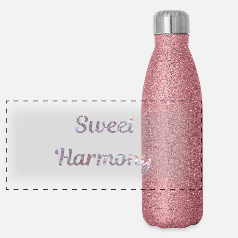 Douce Harmonie - Gourde isotherme panoramique pailletée 500 ml - paillettes roses