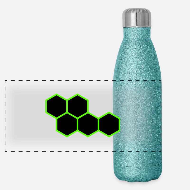 Hexagon Panorama Glitzer Isolierflasche 500 ml