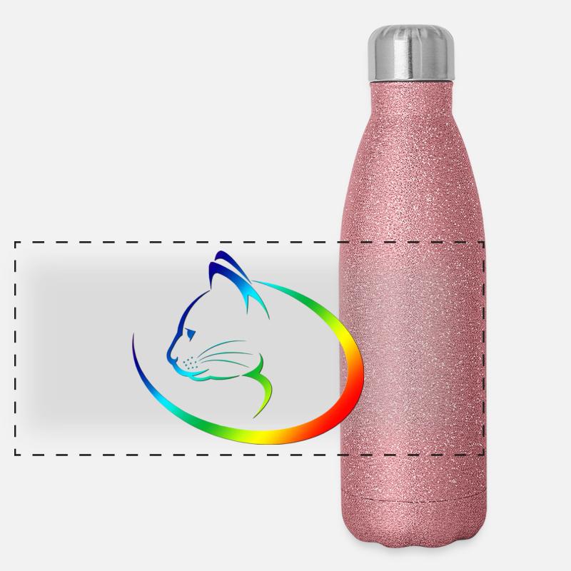 Katze Panorama Glitzer Isolierflasche 500 ml