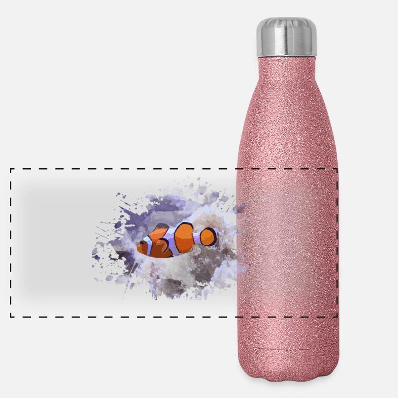 Fish clownfish Panoramic Glitter Thermal Bottle 500 ml