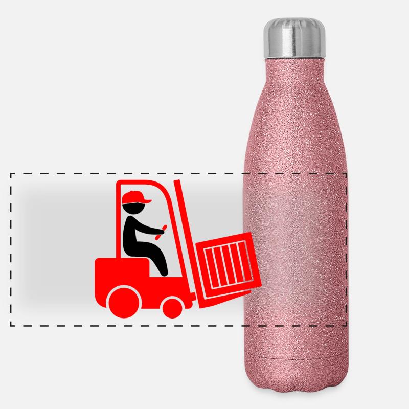 A forklift transporting a box Panoramic Glitter Thermal Bottle 500 ml