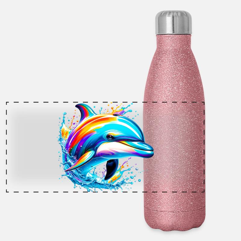Dolphin Panoramic Glitter Thermal Bottle 500 ml