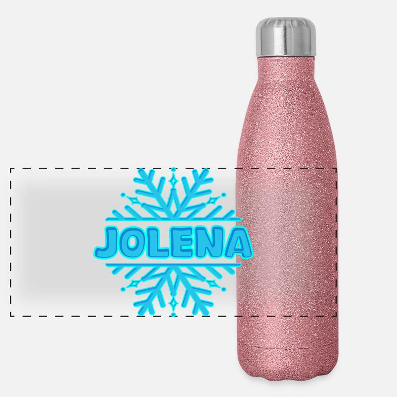 Jolena as a first name Panoramic Glitter Thermal Bottle 500 ml