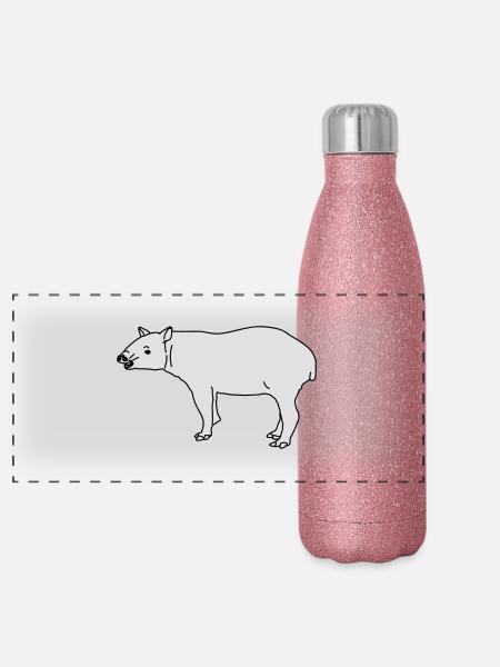 Tapir - Panorama Glitzer Isolierflasche 500 ml - Pink Glitzer