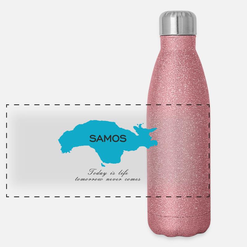 Samos Leben Panorama Glitzer Isolierflasche 500 ml