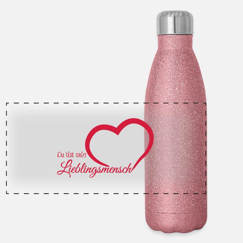 Lieblingsmensch Panorama Glitzer Isolierflasche 500 ml