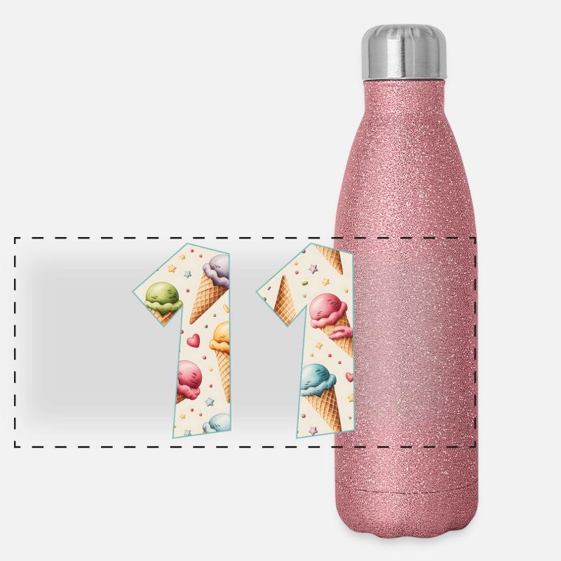EISCREME NUMMER 11 JAHRE EIS 11. GEBURTSTAG Panorama Glitzer Isolierflasche 500 ml