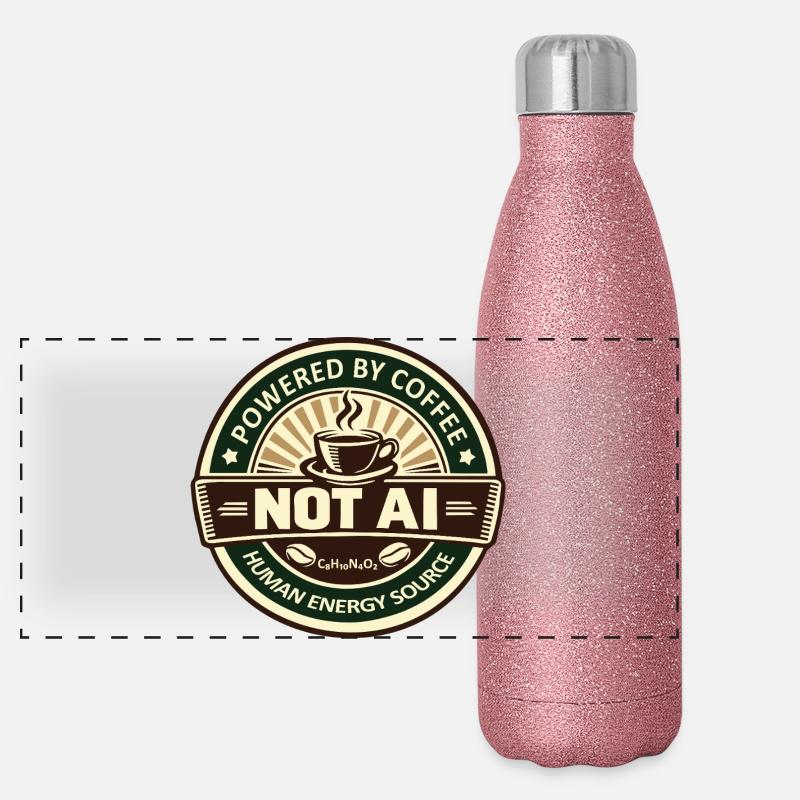 Powered by Coffee Panorama Glitzer Isolierflasche 500 ml