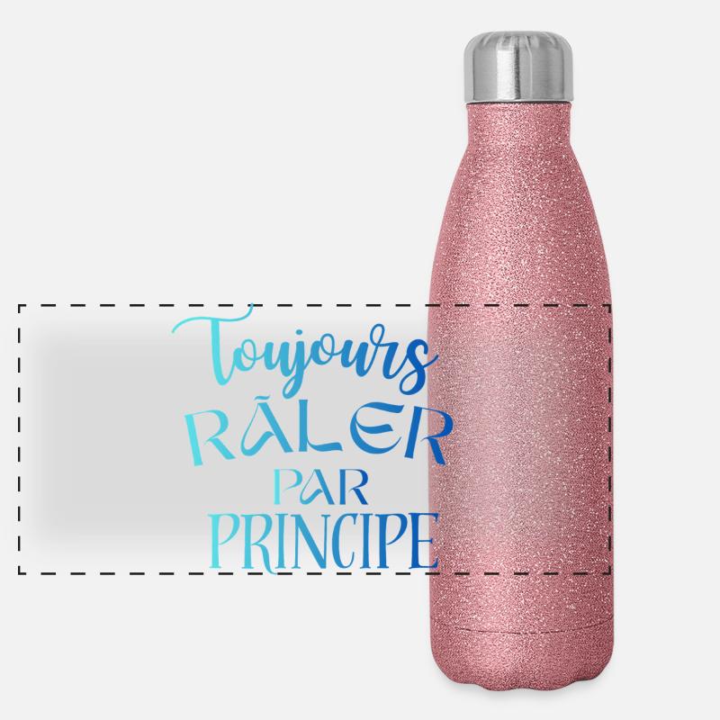 Always complaining on principle – funny phrase Panoramic Glitter Thermal Bottle 500 ml