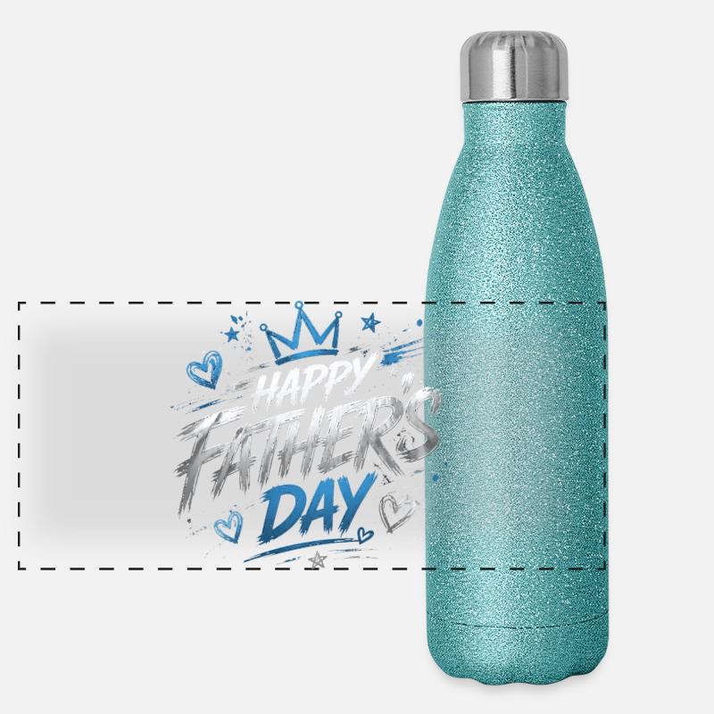 Happy Father Day Chart - Father's Day Panoramic Glitter Thermal Bottle 500 ml
