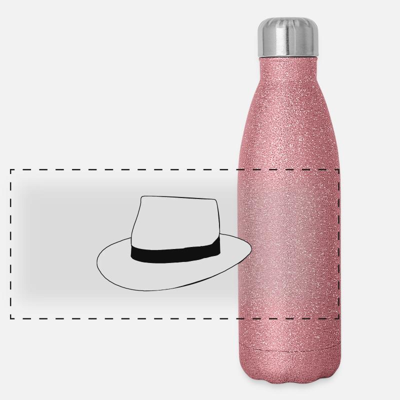white hat Panorama Glitzer Isolierflasche 500 ml