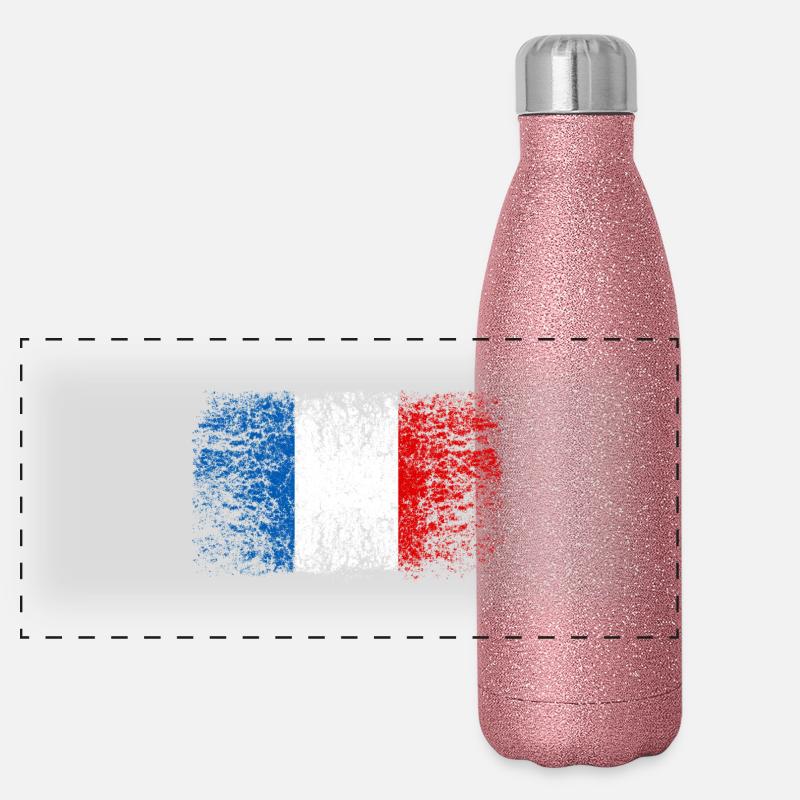 Frankreich 002 AllroundDesigns Panorama Glitzer Isolierflasche 500 ml