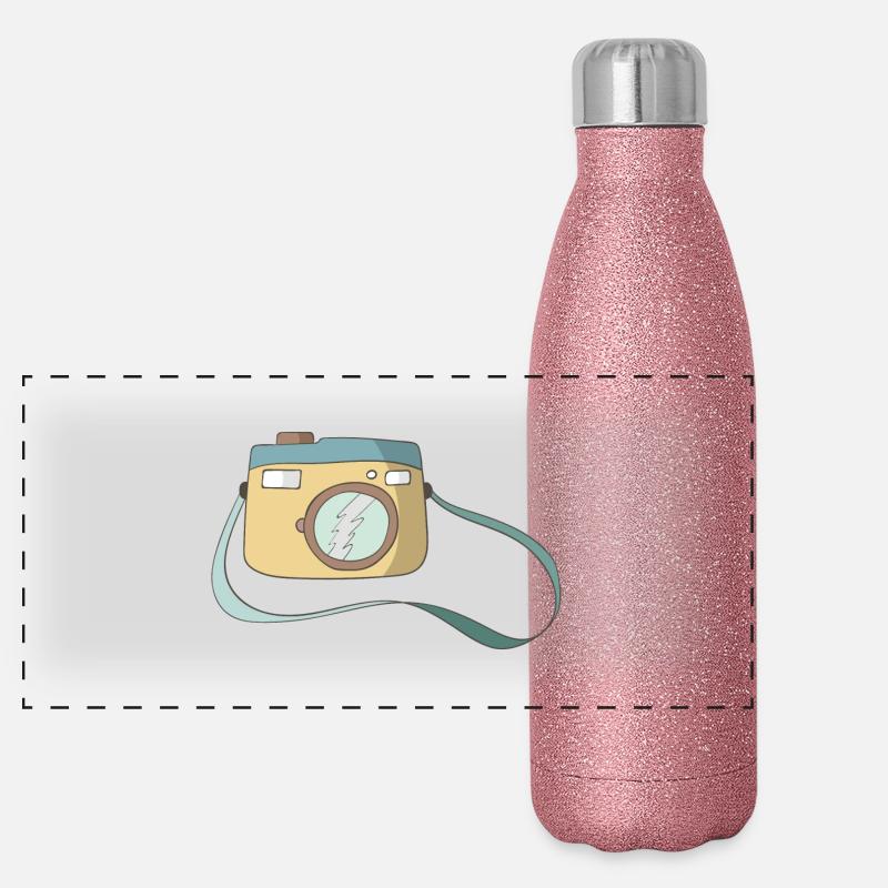 Kamera Panorama Glitzer Isolierflasche 500 ml