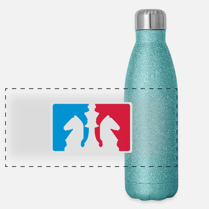 Disziplin Chess Logo Panorama Glitzer Isolierflasche 500 ml