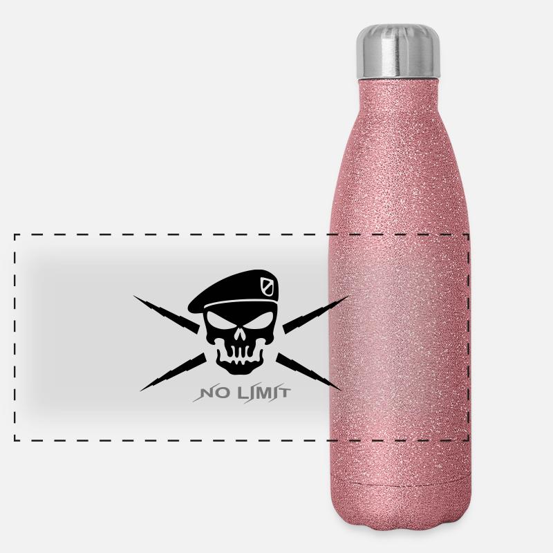 Tete de mort beret 2 Gourde isotherme panoramique pailletée 500 ml