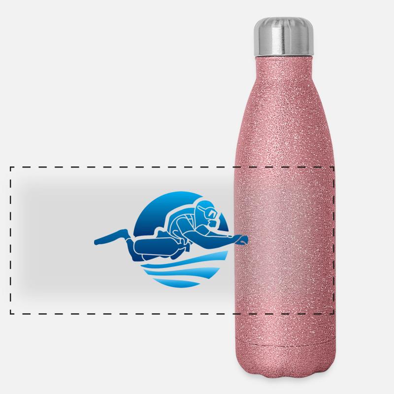 Sidemount-Forum Logo blau Panorama Glitzer Isolierflasche 500 ml