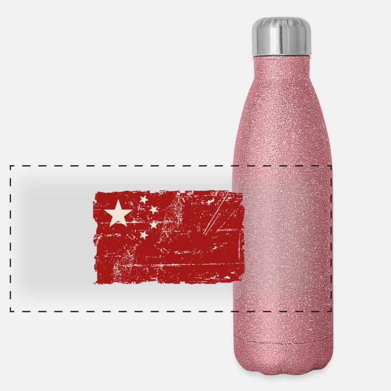 China Vintage Flag Gourde isotherme panoramique pailletée 500 ml