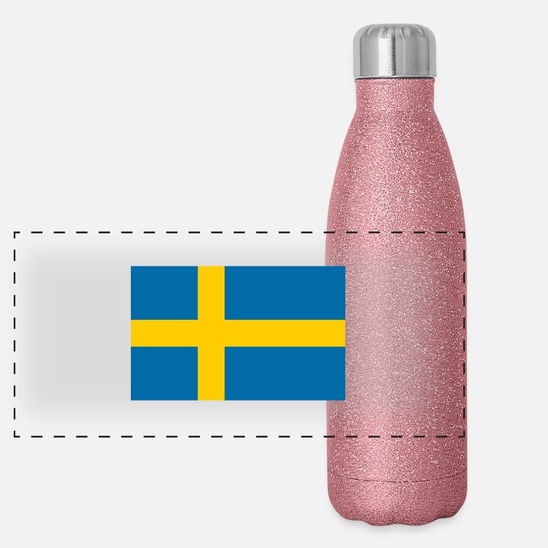 Schweden Panorama Glitzer Isolierflasche 500 ml