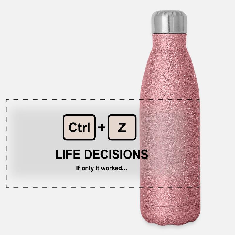 Ctrl + Z Décisions de vie Gourde isotherme panoramique pailletée 500 ml