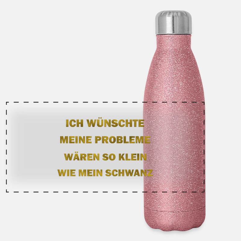 Probleme klein wie mein Schwanz Panorama Glitzer Isolierflasche 500 ml