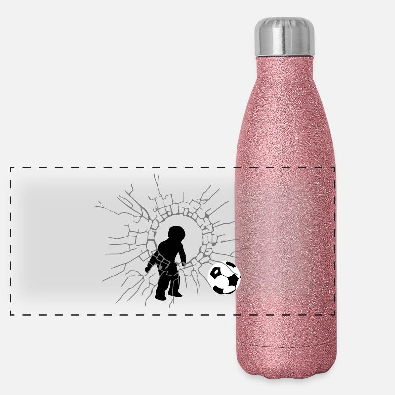 Fußball Junge Panorama Glitzer Isolierflasche 500 ml