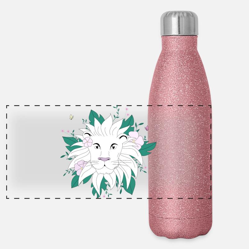 Lion botanique Gourde isotherme panoramique pailletée 500 ml