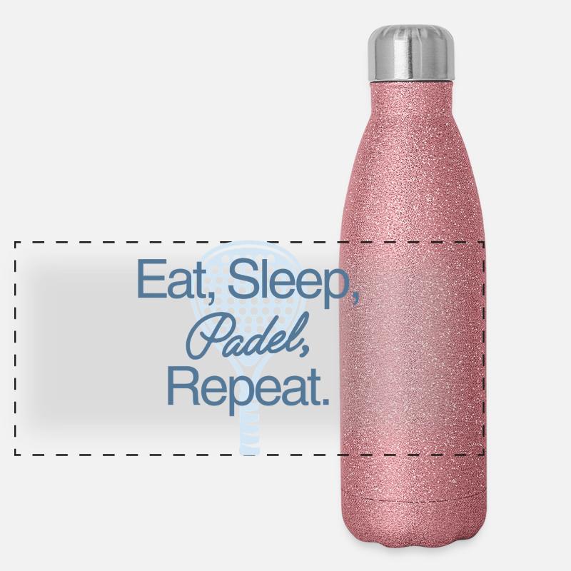 Eat Sleep Padel Repeat Panorama Glitzer Isolierflasche 500 ml